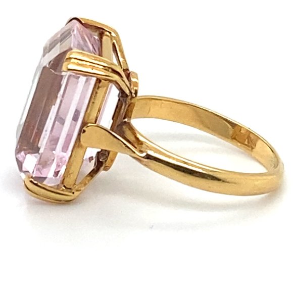 Morganite 14.35ct Solid 14K Yellow Gold Ring - Picture 7 of 8